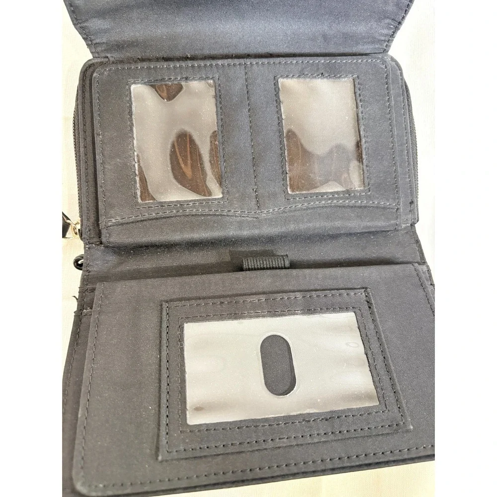 Safe Keeper Black Zip Around Wallet Organizer Clutch Multi Card Coin Pocket